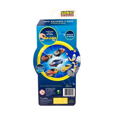 Kit 5 Mini Carros Sonic Candide