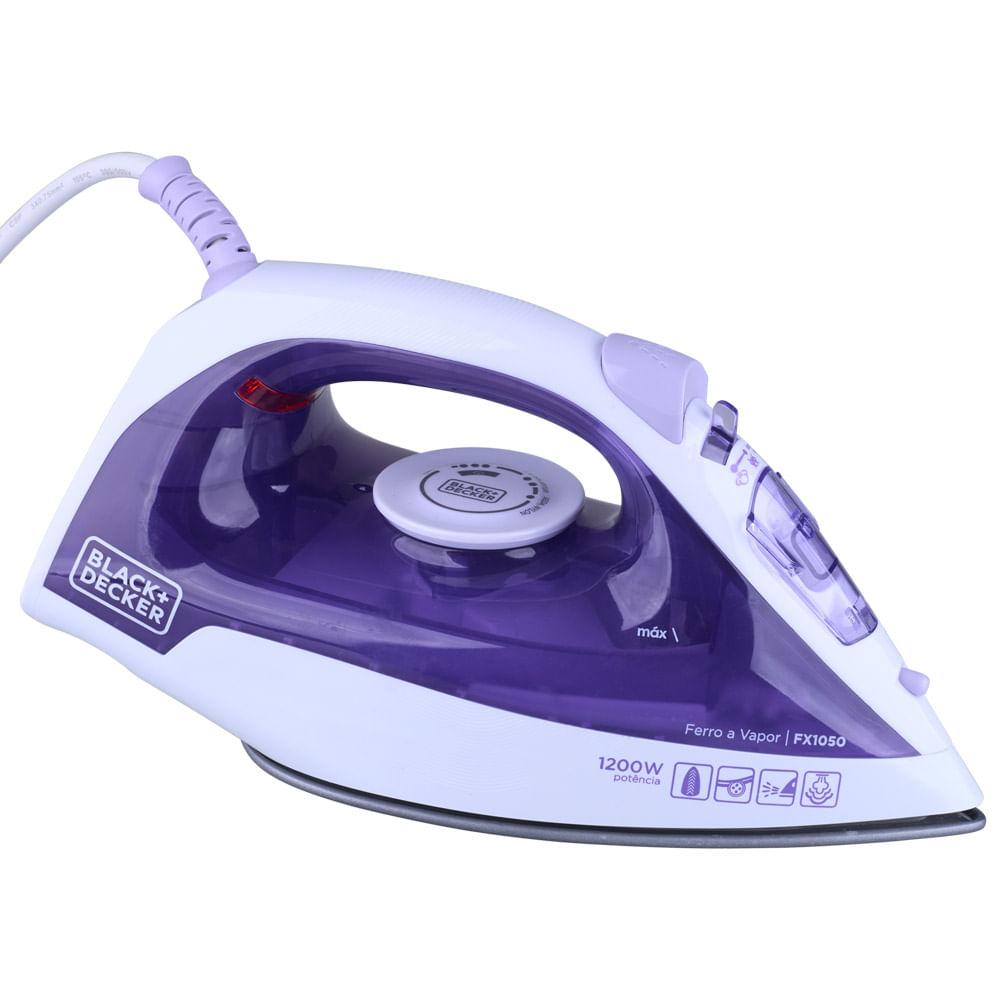 Ferro de Passar Vapor Spray 1200W Black & Decker FX1050 com Base Antiaderente Roxo e Branco 220V - 6