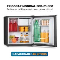 Frigobar Mondial 46 Litros Porta Reversível Preto FGB-01-B50 220V