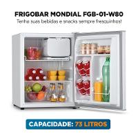 Frigobar Mondial 73 Litros Porta Reversível Branco FGB-01-W80 127v - 2