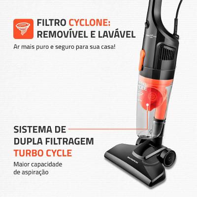 Aspirador de Pó Vertical Mondial Turbo Cycle 1100W AP-35 Preto e Laranja 220V