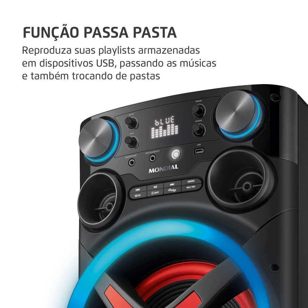 Torre de Som Mondial TM-1200, Luzes, Bluetooth, 1200 W RMS, APP - 4