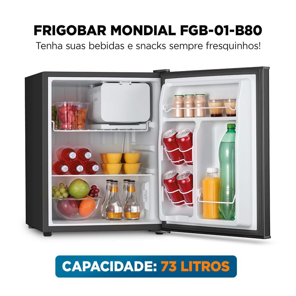 Frigobar Mondial 73 Litros Porta Reversível Preto FGB-01-B80 127V - 2