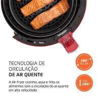Fritadeira Sem Óleo Air Fryer 3,2L, Mondial Vermelho e Inox 1500W  AF-34-R 127V - 5