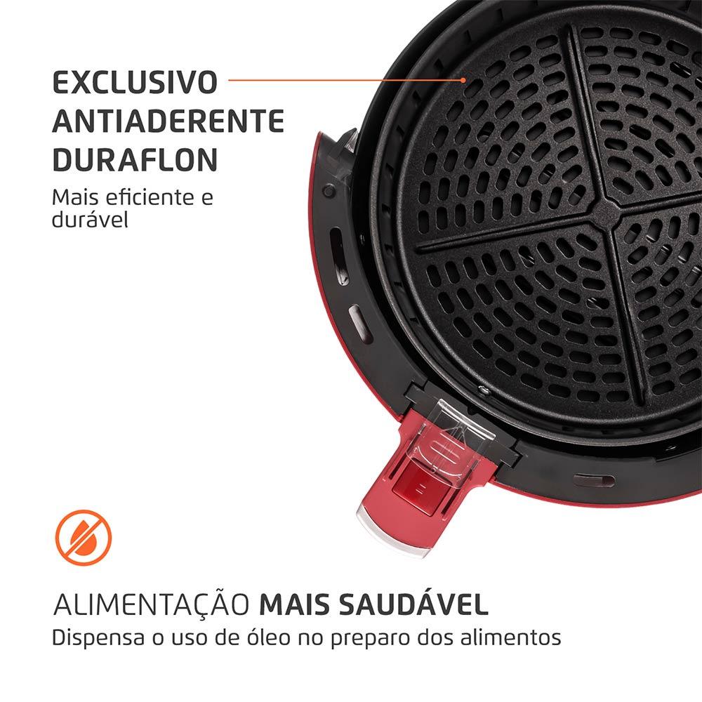 Fritadeira Sem Óleo Air Fryer 3,2L Mondial Vermelho e Inox 1500W  AF-34-R 220V - 6