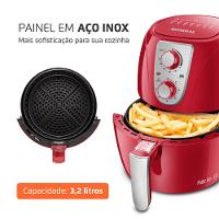 Fritadeira Sem Óleo Air Fryer 3,2L Mondial Vermelho e Inox 1500W  AF-34-R 220V - 2