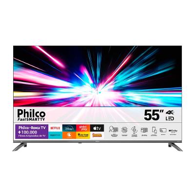 Smart TV 55" Philco 4K UHD LED Roku TV Dolby Audio P55CRA