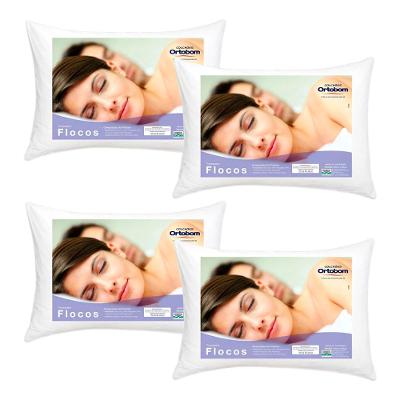 Kit 4 Travesseiros 45x65 Ortobom Flocos