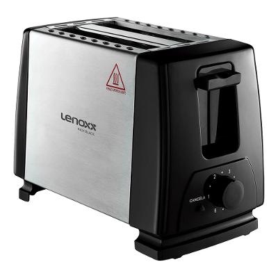 Torradeira Elétrica Lenoxx PTR205 Inox Preta - 600W 127V