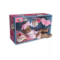 Boneca Milk Rose Ring Bebê Reborn Negra