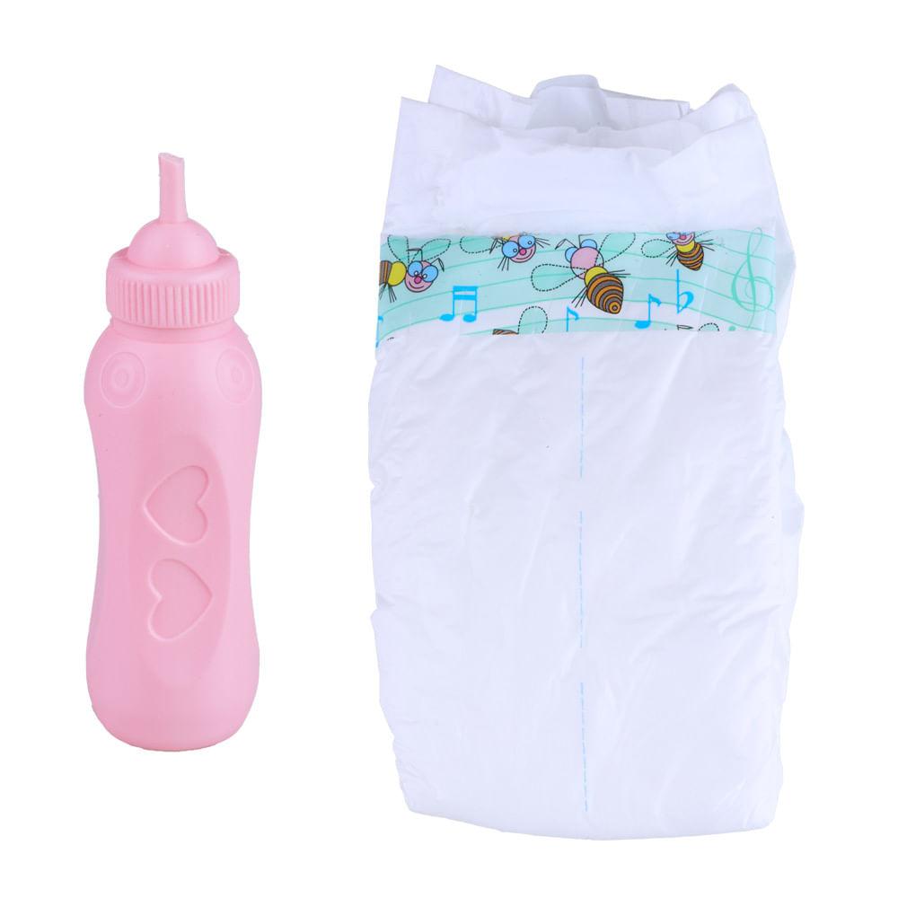 Boneca Bambola Dina Negra Faz Xixi na Fralda - 7