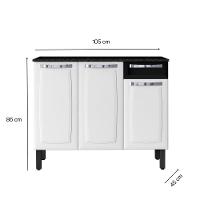 Balcão Itatiaia Rose 3 Portas 1 Gaveta Com Tampo - 6