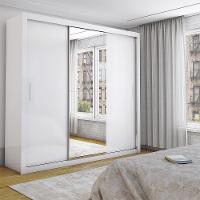 Guarda Roupa Isabela Casal 3 Portas de Correr Com Espelho Luxo Carioca Móveis - 1