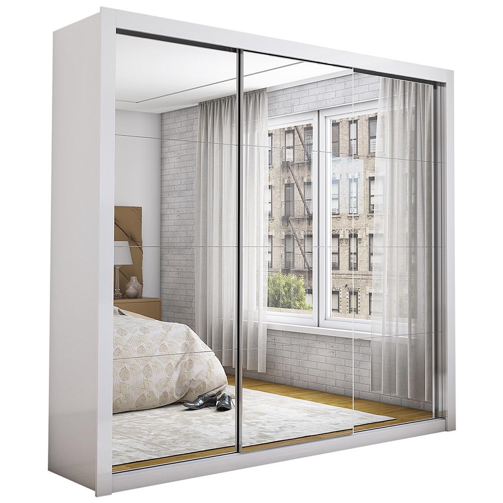 Guarda Roupa Isabela Casal 3 Portas de Correr Com Espelho Master Carioca Móveis - 2