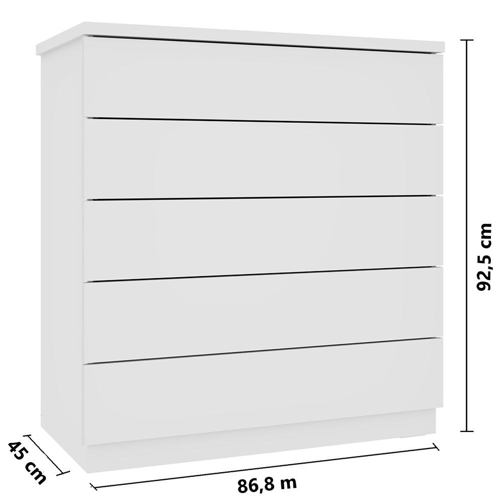 Cômoda Premium MDF Com 5 Gavetas Tcil - 3