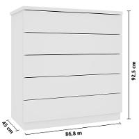 Cômoda Premium MDF Com 5 Gavetas Tcil - 3