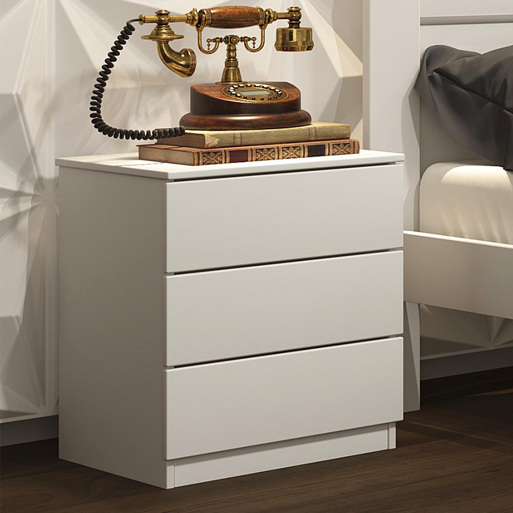 Mesa de Cabeceira Veronna 3 Gavetas MDF Tcil Móveis - 1