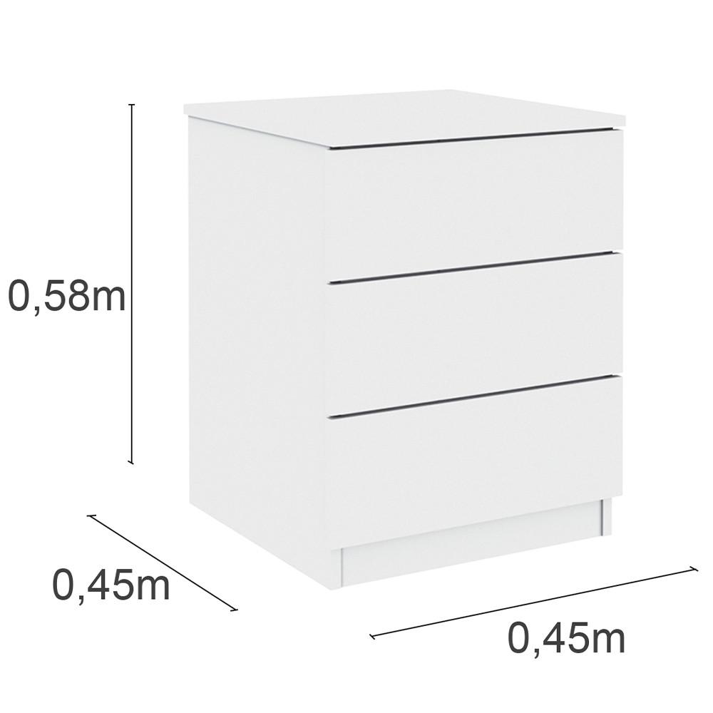 Mesa de Cabeceira Veronna 3 Gavetas MDF Tcil Móveis - 3