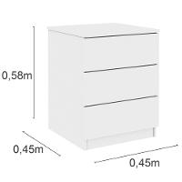 Mesa de Cabeceira Veronna 3 Gavetas MDF Tcil Móveis - 3