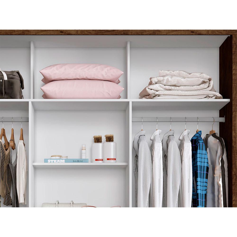 Guarda Roupa Casal Costa Rica 3 Portas com Espelho Central e 4 Gavetas Sallêto Móveis - 3