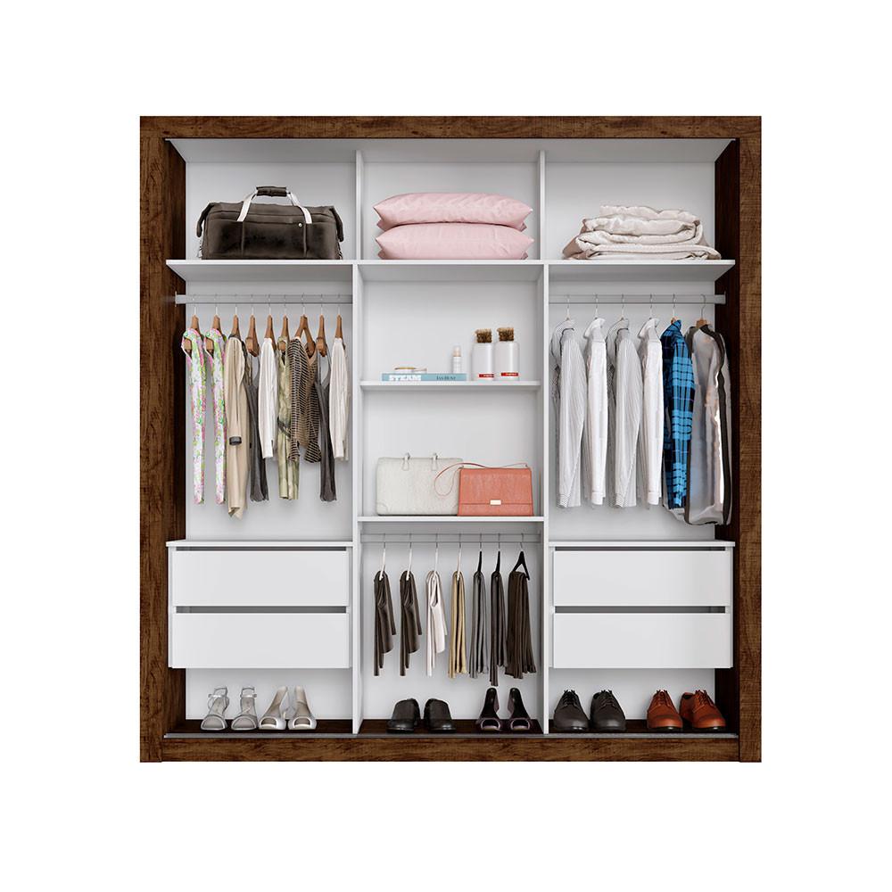 Guarda Roupa Casal Costa Rica 3 Portas com Espelho Central e 4 Gavetas Sallêto Móveis - 5