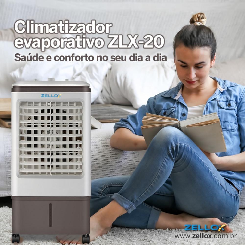 Climatizador de Ar Portátil Umidificador Zellox 80W 20 Litros 4 Funções - 4