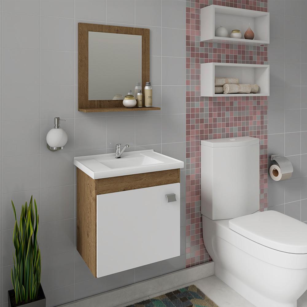 Armário Suspenso Para Banheiro Iris Com Espelheira MGM - 2