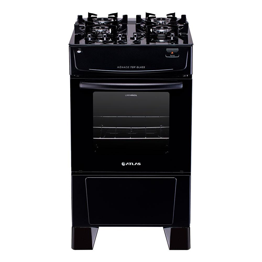 Fogão Mônaco Top Glass 4 bocas Atlas com Mesa de Vidro - 1