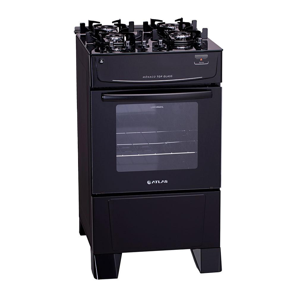 Fogão Mônaco Top Glass 4 bocas Atlas com Mesa de Vidro - 4