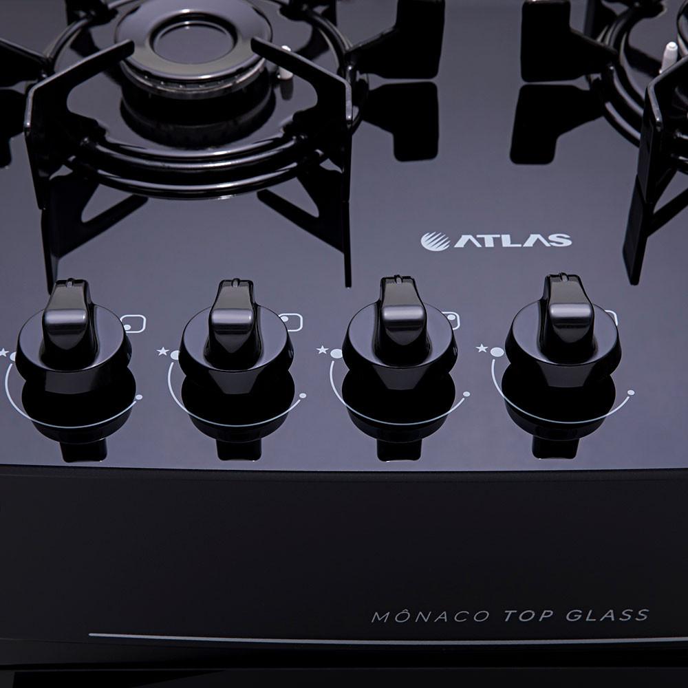Fogão Mônaco Top Glass 4 bocas Atlas com Mesa de Vidro - 6