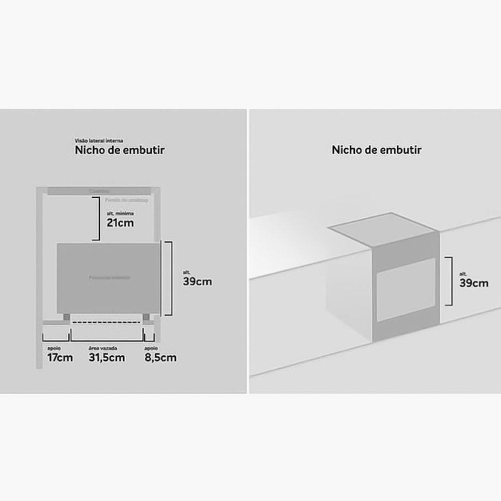 Forno de Embutir U Top Elétrico 44 Litros com Grill e Timer Atlas - 6