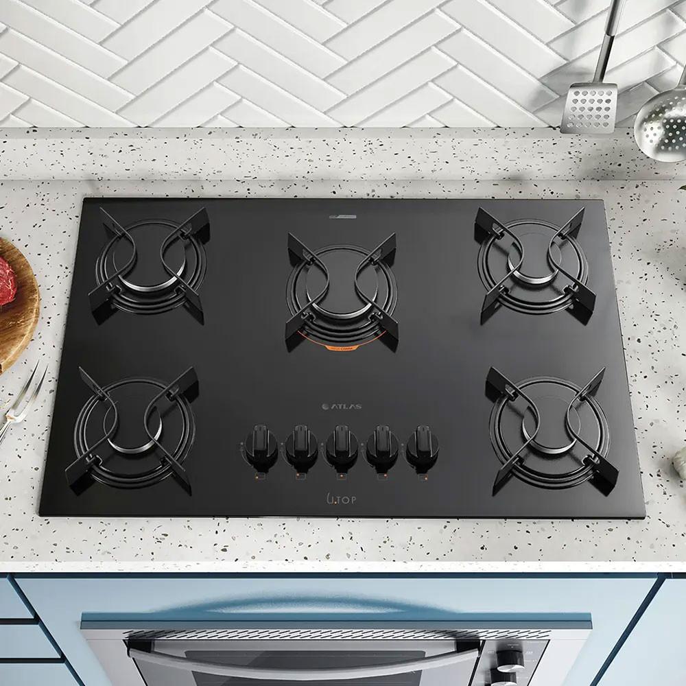 Cooktop U Top 5 Bocas com Mesa de Vidro Atlas - 2