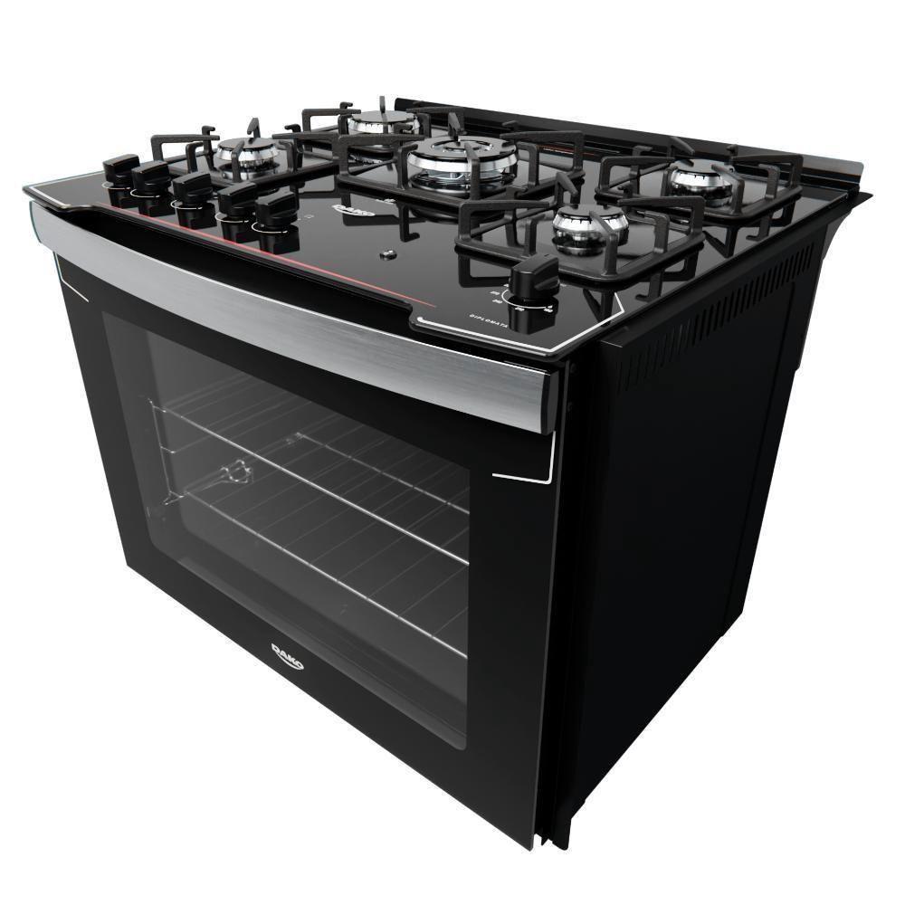 Fogão de Embutir Diplomata 5 Bocas com Mesa de Vidro Dako - 5