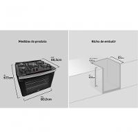 Fogão de Embutir Diplomata 5 Bocas com Mesa de Vidro Dako - 3