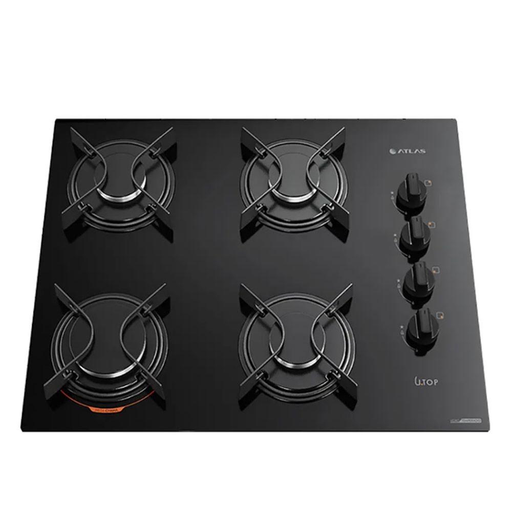 Cooktop U Top 4 Bocas com Mesa de Vidro Atlas - 1