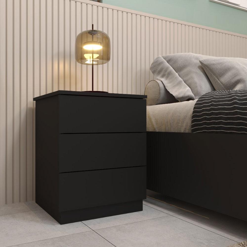 Mesa de Cabeceira Veronna 3 Gavetas MDF Tcil Móveis - 1