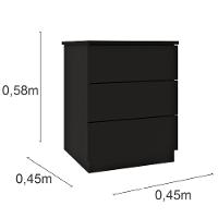 Mesa de Cabeceira Veronna 3 Gavetas MDF Tcil Móveis - 3