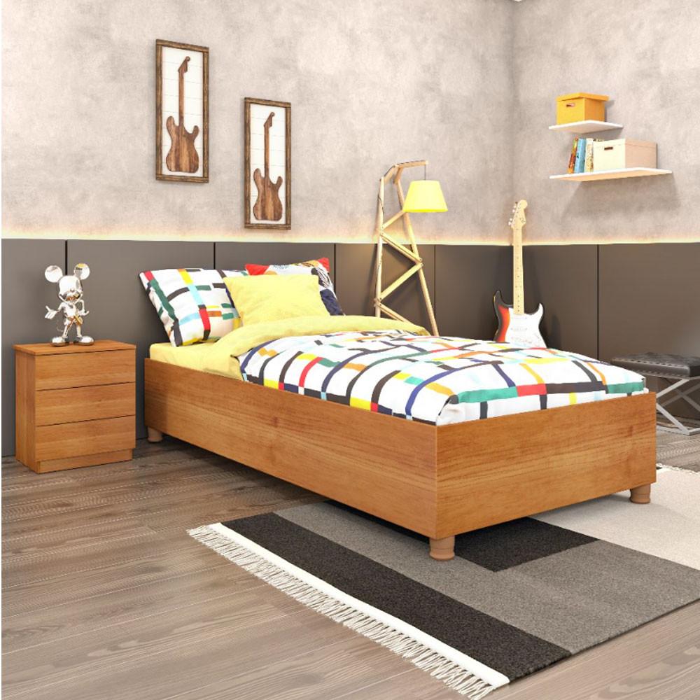 Cama Box Mônaco Solteiro Madeira Reflorestada Tcil Móveis - 1