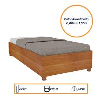 Cama Box Mônaco Solteiro Madeira Reflorestada Tcil Móveis
