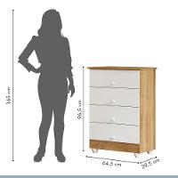 Comoda Lia Soft em MDF com 4 Gavetas Tigus Baby - 3