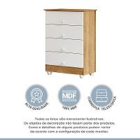 Comoda Lia Soft em MDF com 4 Gavetas Tigus Baby - 6