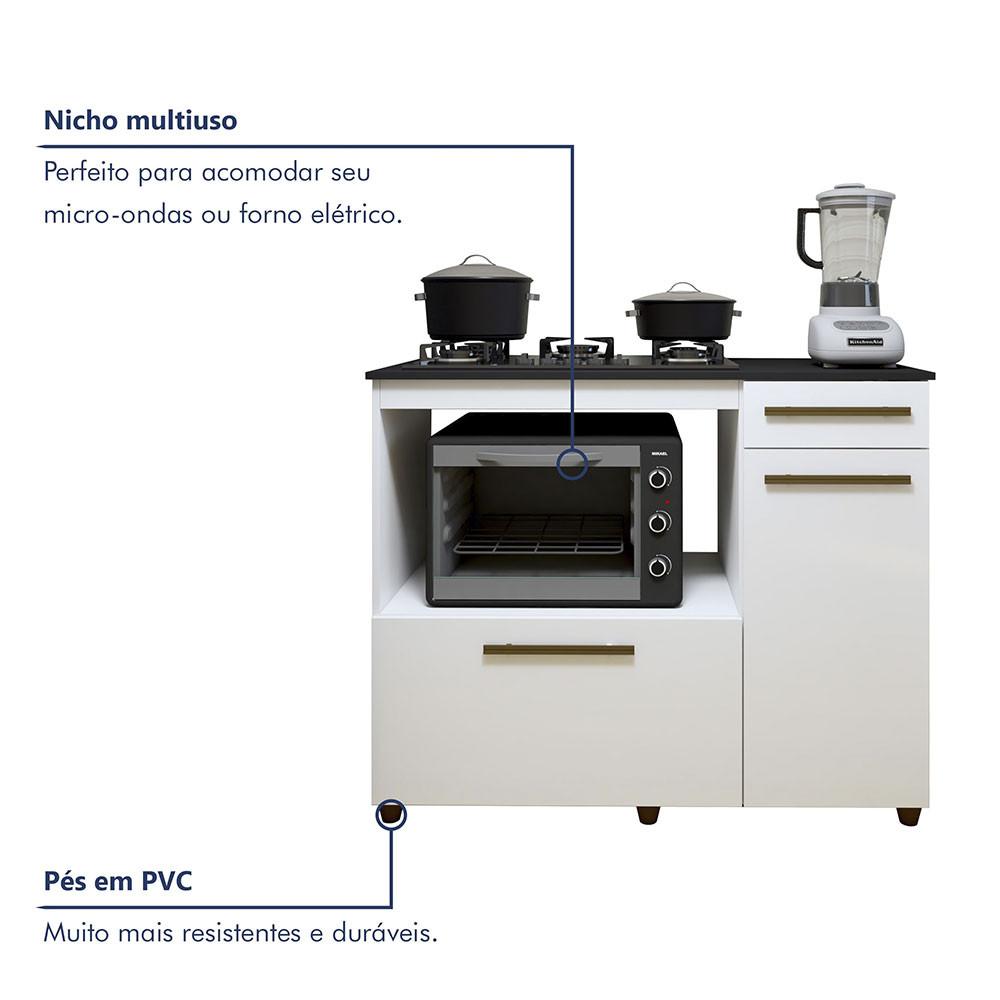 Balcão de Cozinha para Cooktop Áustria 4 bocas 2 Portas Kaiki Móveis - 2