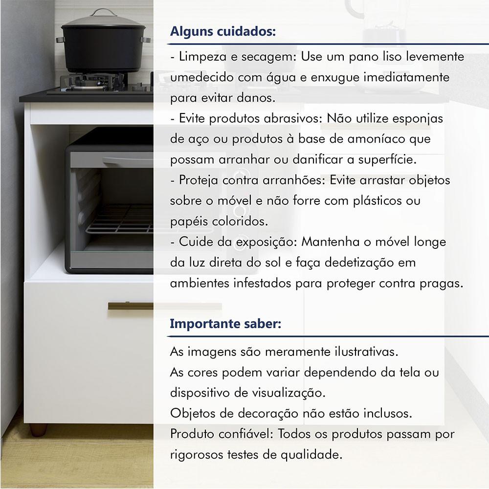 Balcão de Cozinha para Cooktop Áustria 4 bocas 2 Portas Kaiki Móveis - 4