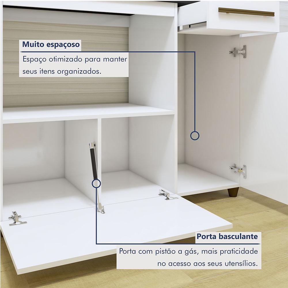 Balcão de Cozinha para Cooktop Áustria 4 bocas 2 Portas Kaiki Móveis - 5