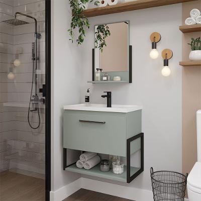 Kit Banheiro Metalo 60cm com Espelho em MDF BP Metalon