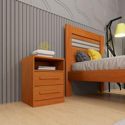 Mesa de Cabeceira Barcelona MDP com 2 Gavetas e Puxadores MDF Tcil