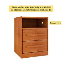 Mesa de Cabeceira Barcelona MDP com 2 Gavetas e Puxadores MDF Tcil