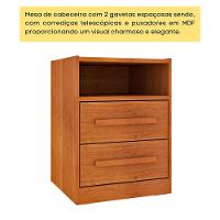 Mesa de Cabeceira Barcelona MDP com 2 Gavetas e Puxadores MDF Tcil - 5