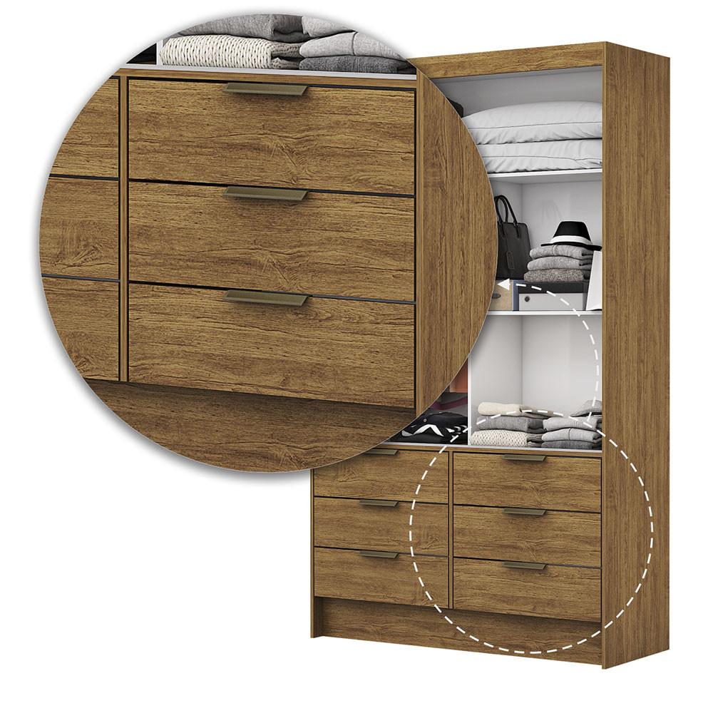 Guarda Roupa Sevilha 2 Portas de Correr Com Espelho Premium Carioca Móveis - 6