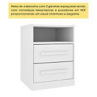 Mesa de Cabeceira Barcelona MDP com 2 Gavetas e Puxadores MDF Tcil - 5